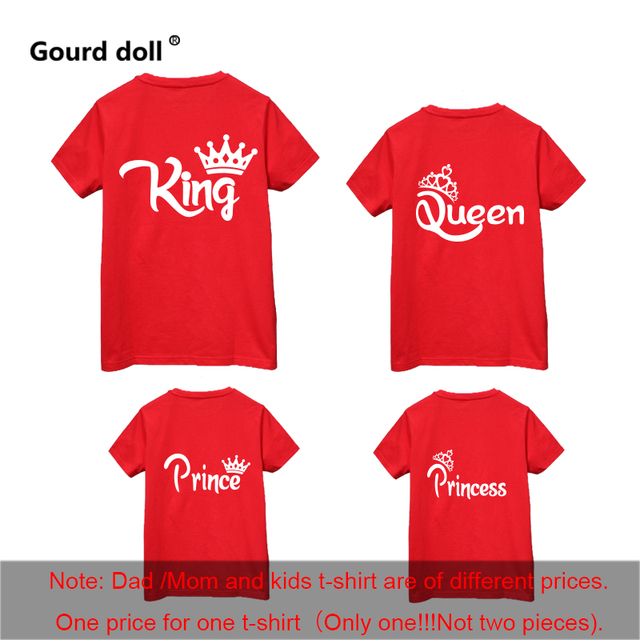 Królewski zestaw ubrań dla rodziny: pasujące koszulki z krótkim rękawem dla matki, ojca, córki, syna oraz dziecka - Wianko - 9