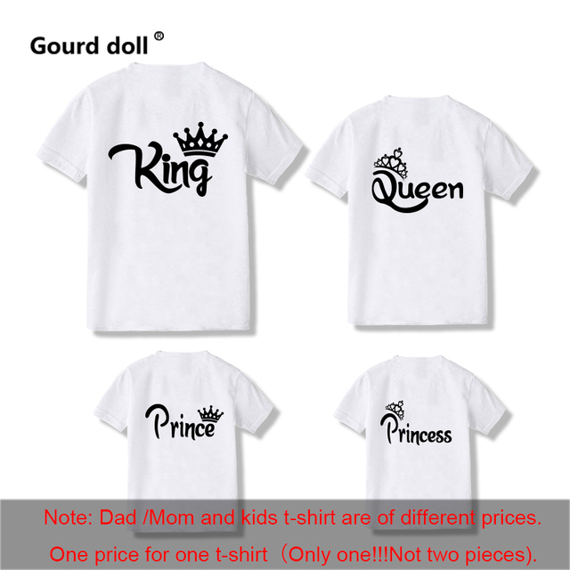 Królewski zestaw ubrań dla rodziny: pasujące koszulki z krótkim rękawem dla matki, ojca, córki, syna oraz dziecka - Wianko - 8