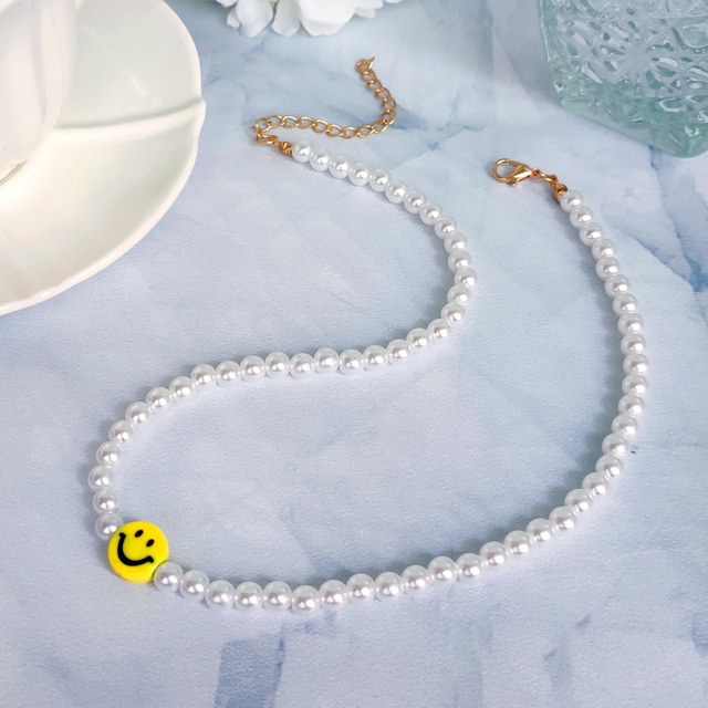 Naszyjnik Słodkie Cukierki Smiley Pearl z perłami sztucznymi - Wianko - 31