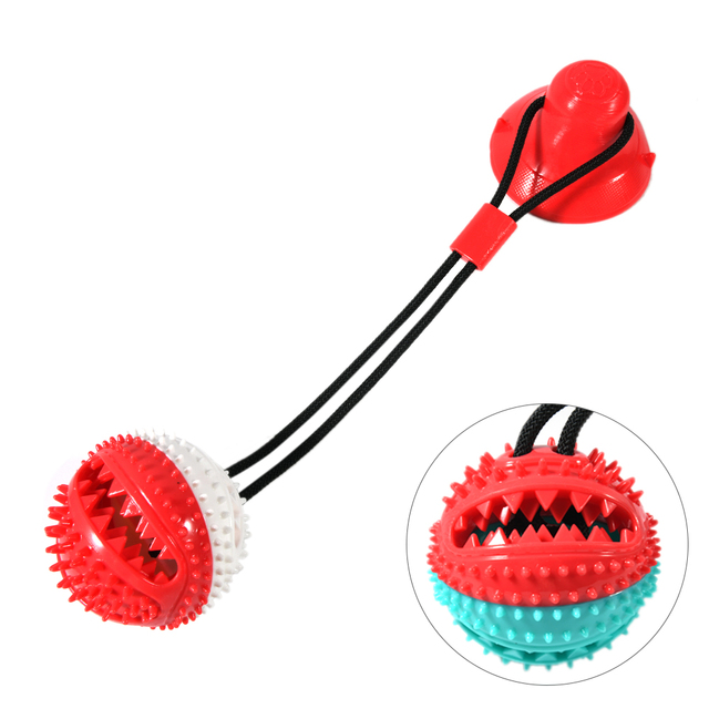 Zabawka interaktywna dla psów - piłka z przyssawką do żucia i czyszczenia zębów - Wianko - 20