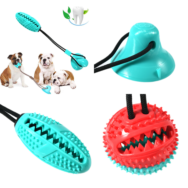 Zabawka interaktywna dla psów - piłka z przyssawką do żucia i czyszczenia zębów - Wianko - 15