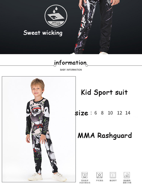 Dziecięcy zestaw MMA: Rashguard i spodnie do kick-boxingu, Jiu Jitsu, Muay Thai - Wianko - 6
