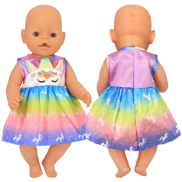 Lalka dla dzieci z ubrankami jednorożec sukienka/kombinezon, żywe 43 cm, Nenuco 35-42cm, odzież dla lalek - Wianko - 15