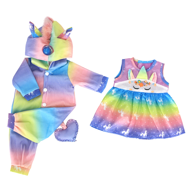 Lalka dla dzieci z ubrankami jednorożec sukienka/kombinezon, żywe 43 cm, Nenuco 35-42cm, odzież dla lalek - Wianko - 12