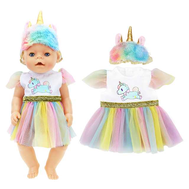 Lalka dla dzieci z ubrankami jednorożec sukienka/kombinezon, żywe 43 cm, Nenuco 35-42cm, odzież dla lalek - Wianko - 18