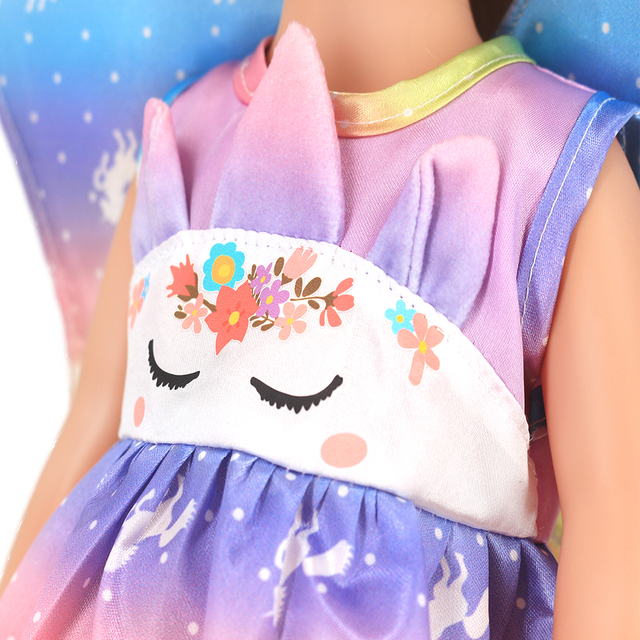 Lalka dla dzieci z ubrankami jednorożec sukienka/kombinezon, żywe 43 cm, Nenuco 35-42cm, odzież dla lalek - Wianko - 16
