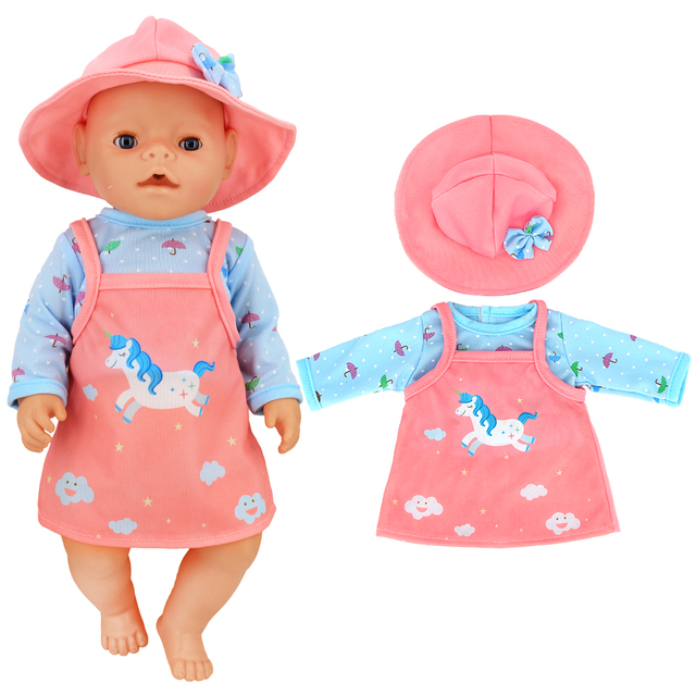 Lalka dla dzieci z ubrankami jednorożec sukienka/kombinezon, żywe 43 cm, Nenuco 35-42cm, odzież dla lalek - Wianko - 10
