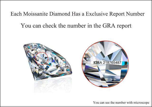 Moissanite DE Color VVS1 1ct, 6.5mm, idealny diamentowy krój, z raportem GRA - Wianko - 2