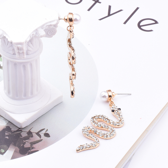 Perłowe kolczyki z opalami dla kobiet - unikalne, asymetryczne, punkowe; biżuteria o uroku i stylu; idealny prezent na imprezę; moda dla dziewczyn; hurtownia - Wianko - 5