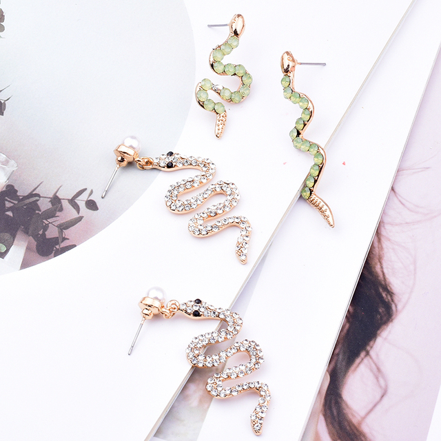 Perłowe kolczyki z opalami dla kobiet - unikalne, asymetryczne, punkowe; biżuteria o uroku i stylu; idealny prezent na imprezę; moda dla dziewczyn; hurtownia - Wianko - 3