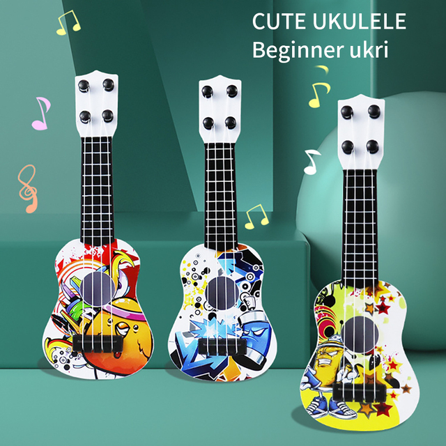 Dzieci Mini gitara 4 struny grywalna klasyczna Ukulele - instrumenty muzyczne dla początkujących wczesna edukacja - Wianko - 1
