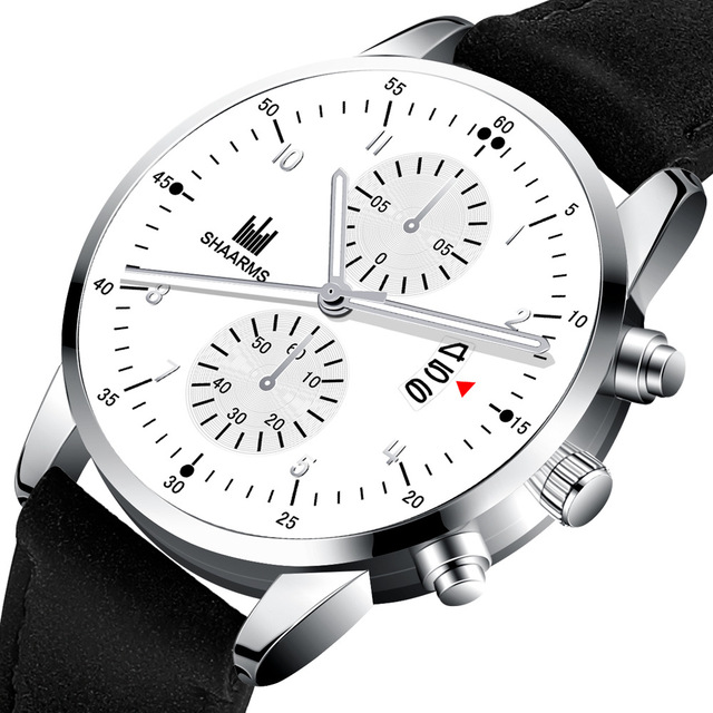 Zegarek męski analogowy kwarcowy z luksusowym wzornictwem Casual Business, tarcza ze stopu i skórzany pasek - elegancki dodatek do męskiej stylizacji - Wianko - 2
