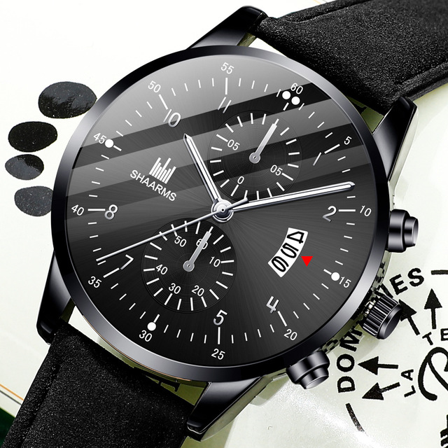 Zegarek męski analogowy kwarcowy z luksusowym wzornictwem Casual Business, tarcza ze stopu i skórzany pasek - elegancki dodatek do męskiej stylizacji - Wianko - 1