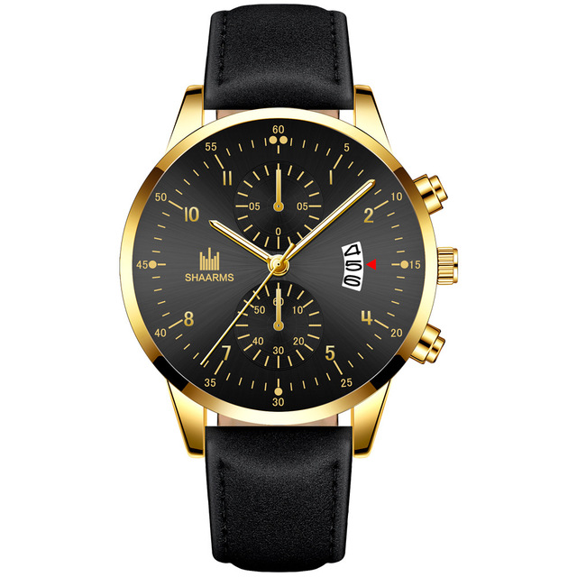 Zegarek męski analogowy kwarcowy z luksusowym wzornictwem Casual Business, tarcza ze stopu i skórzany pasek - elegancki dodatek do męskiej stylizacji - Wianko - 4