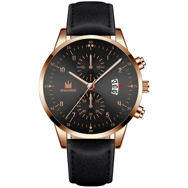 Zegarek męski analogowy kwarcowy z luksusowym wzornictwem Casual Business, tarcza ze stopu i skórzany pasek - elegancki dodatek do męskiej stylizacji - Wianko - 5