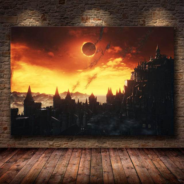 Obraz na płótnie Dark Souls 3 - Klasyczna gra, plakat Wall Art, charakter plakatów i druków dekoracyjnych do salonu, bez ramki - Wianko - 4
