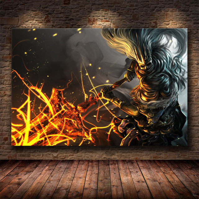 Obraz na płótnie Dark Souls 3 - Klasyczna gra, plakat Wall Art, charakter plakatów i druków dekoracyjnych do salonu, bez ramki - Wianko - 5