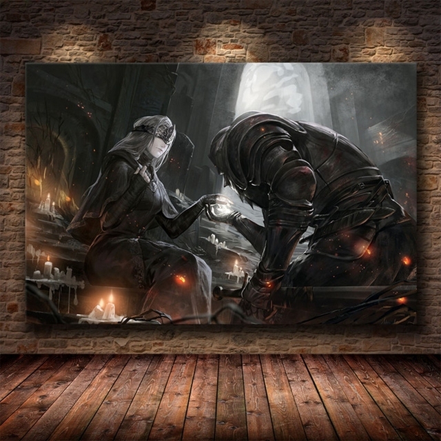 Obraz na płótnie Dark Souls 3 - Klasyczna gra, plakat Wall Art, charakter plakatów i druków dekoracyjnych do salonu, bez ramki - Wianko - 11