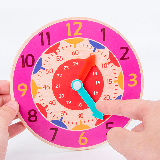 Drewniane puzzle zegar Montessori dla dzieci - nauka kalendarza, czasu i zegara - Wianko - 7