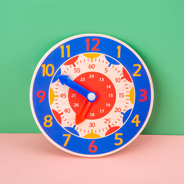 Drewniane puzzle zegar Montessori dla dzieci - nauka kalendarza, czasu i zegara - Wianko - 2