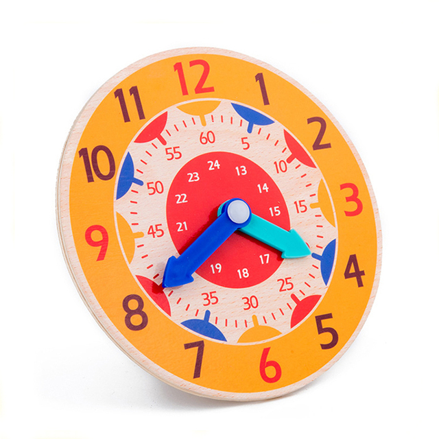 Drewniane puzzle zegar Montessori dla dzieci - nauka kalendarza, czasu i zegara - Wianko - 4