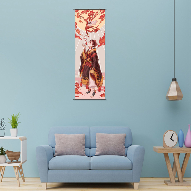 Plakat ściana Anime Demon Slayer i Jujutsu Kaisen, rysunek Nordic, płótno, malarstwo dekoracyjne do domu, biura i zabawki - Wianko - 2