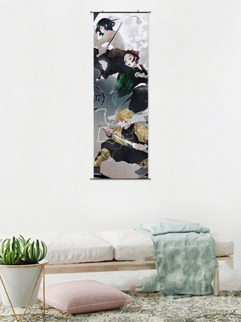 Plakat ściana Anime Demon Slayer i Jujutsu Kaisen, rysunek Nordic, płótno, malarstwo dekoracyjne do domu, biura i zabawki - Wianko - 17