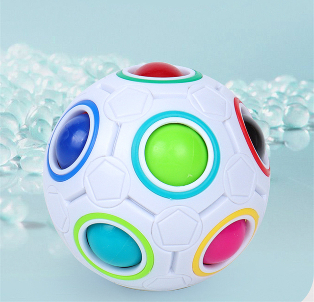 Zabawka intelektualna dla dzieci - Magiczna tęcza, dekompresyjny zestaw puzzli z kreatywną piłką nożną impulsową - Wianko - 6
