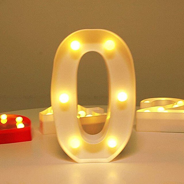 Lampa Marquee LED Light 3D numer z ciepłym białym światłem nocnym - idealna dekoracja na ślub, urodziny i do sypialni, z zapasowym akumulatorem - Wianko - 13