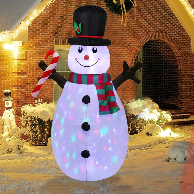 Nadmuchiwane bałwanki z pingwinem - oświetlane dekoracje świąteczne na zewnątrz - Wianko - 10