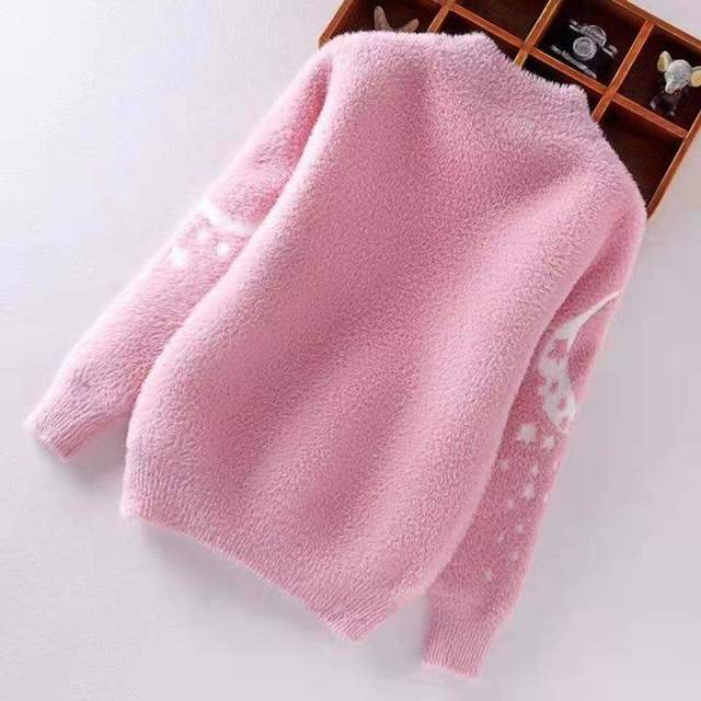 Nowy sweter dziecięcy zimowy, dla dziewczyny, zagęszczany, ciepły, na jesień i zimę - Wianko - 5