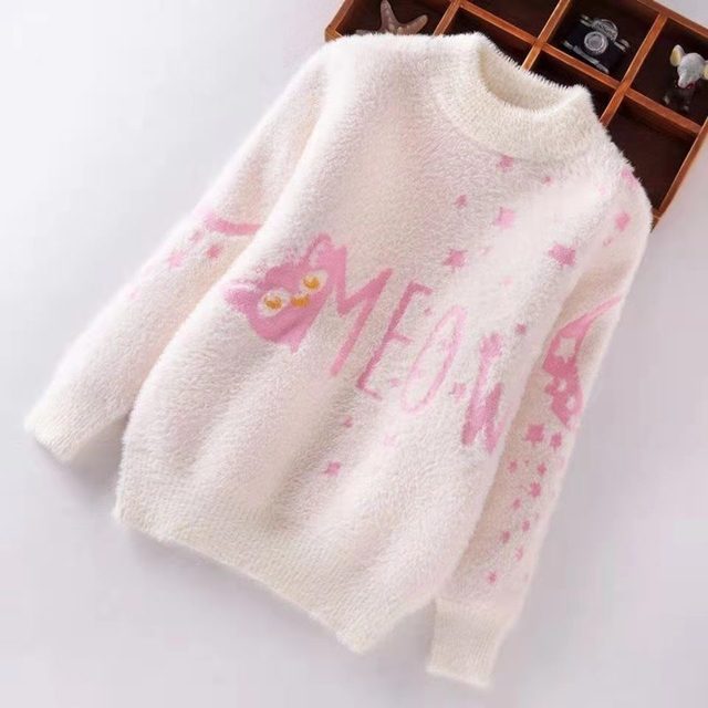 Nowy sweter dziecięcy zimowy, dla dziewczyny, zagęszczany, ciepły, na jesień i zimę - Wianko - 6