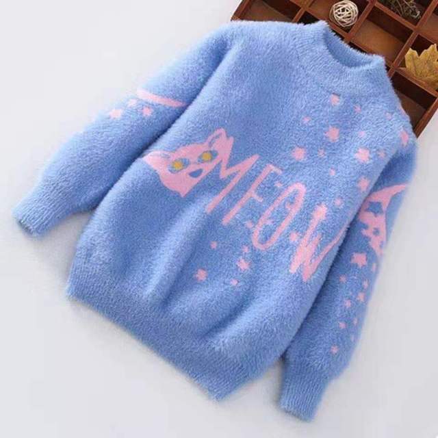 Nowy sweter dziecięcy zimowy, dla dziewczyny, zagęszczany, ciepły, na jesień i zimę - Wianko - 7