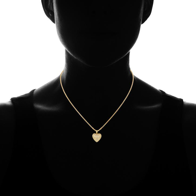 Elegancki naszyjnik ze złotym wisiorkiem w kształcie serca i delikatnym kamieniem kryształowym - Wianko - 3
