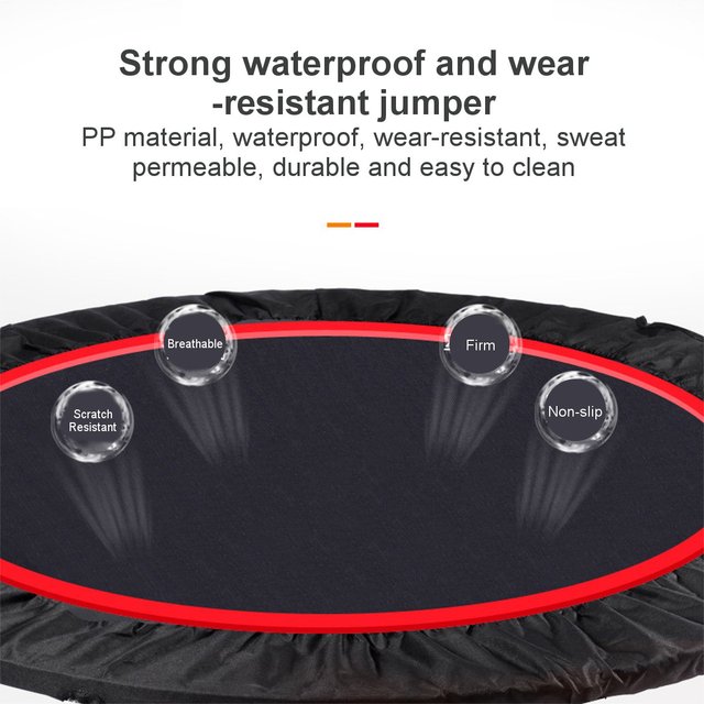 Składana trampolina o średnicy 40/48 cali do domowej siłowni - ćwiczenia fitness, okrągła, z podłokietnikiem - Wianko - 8