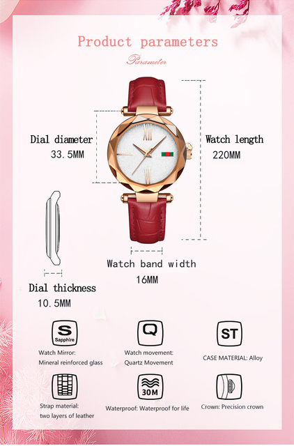 Zegarek damski CHENXI luksusowy, wodoodporny, skórzany, kwarcowy, różowe złoto - Wianko - 7