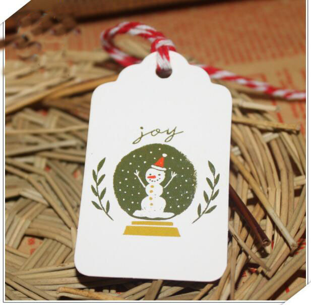 Metki odzieżowe Radość Snowman Happy Holiday Gift Pack - zestaw 100 sztuk DIY, twórcze malowane zaznacz tagi 4x7cm z życzeniami i wiszące karty - Wianko - 1