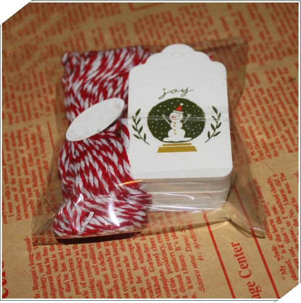 Metki odzieżowe Radość Snowman Happy Holiday Gift Pack - zestaw 100 sztuk DIY, twórcze malowane zaznacz tagi 4x7cm z życzeniami i wiszące karty - Wianko - 4