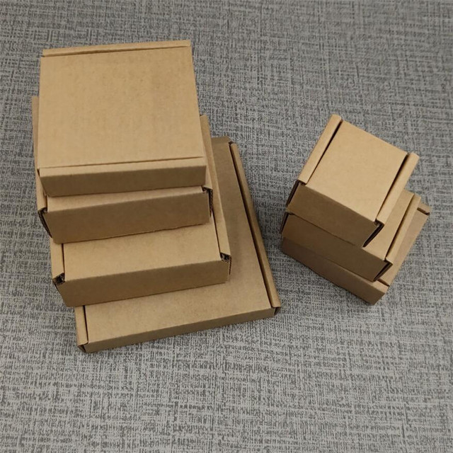 Małe pudło z tektury falistej, 100 sztuk, rozmiar kwadratowy, mini pudełko na biżuterię - Wianko - 1