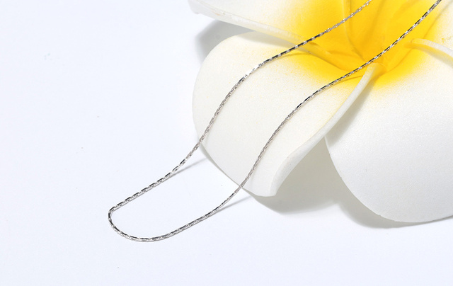 Naszyjnik ze srebra pr. 925 z połączeniem bambusa na cienkim, delikatnym łańcuszku, długość 40cm/45cm/50cm, dla kobiet, biżuteria SC21 - Wianko - 7