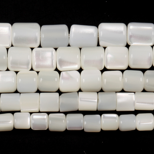 Masy perłowe koraliki cylindryczne kwadratowe w naturalnej bieli - koraliki dystansowe DIY do biżuterii, bransoletki i naszyjniki - Wianko - 4