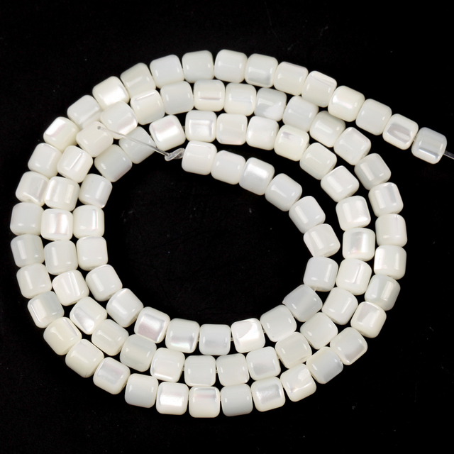Masy perłowe koraliki cylindryczne kwadratowe w naturalnej bieli - koraliki dystansowe DIY do biżuterii, bransoletki i naszyjniki - Wianko - 8