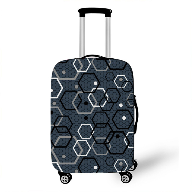 Elastyczna osłona na walizkę - pokrowiec na bagaż z paskiem w szachownicę - Wianko - 12
