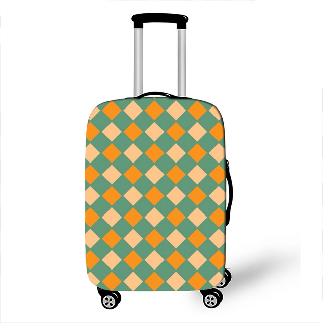 Elastyczna osłona na walizkę - pokrowiec na bagaż z paskiem w szachownicę - Wianko - 6
