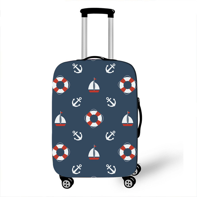 Elastyczna osłona na walizkę - pokrowiec na bagaż z paskiem w szachownicę - Wianko - 7
