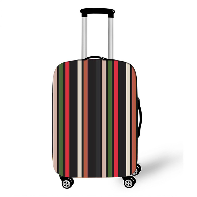 Elastyczna osłona na walizkę - pokrowiec na bagaż z paskiem w szachownicę - Wianko - 13