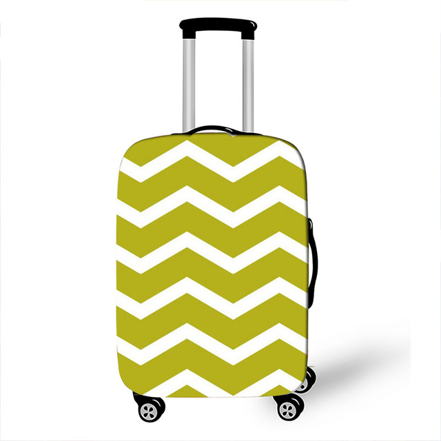 Elastyczna osłona na walizkę - pokrowiec na bagaż z paskiem w szachownicę - Wianko - 8