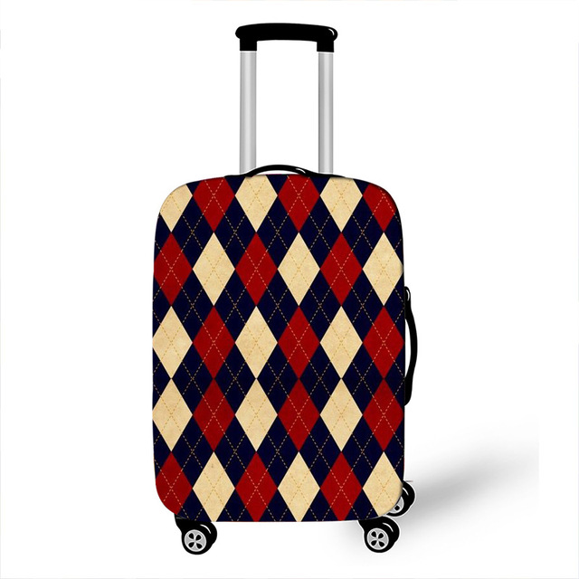 Elastyczna osłona na walizkę - pokrowiec na bagaż z paskiem w szachownicę - Wianko - 11