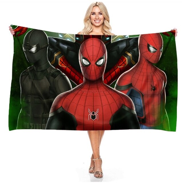 Ręcznik plażowy Disney Superhero Avengers Spider-Man - idealny na zewnątrz, podczas campingów oraz na plażę - Wianko - 1