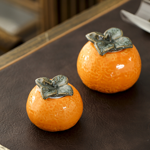 Pudełko na herbatę ceramiką w kolorze pomarańczowym, model Tieguanyin z przenośnym zamknięciem - Wianko - 1